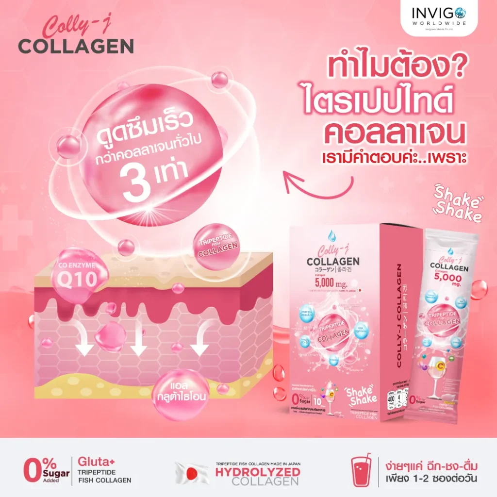 Colly J Collagen คลอลี่เจ คอลลาเจน ดูแลผิว กระดูก ผม เล็บ